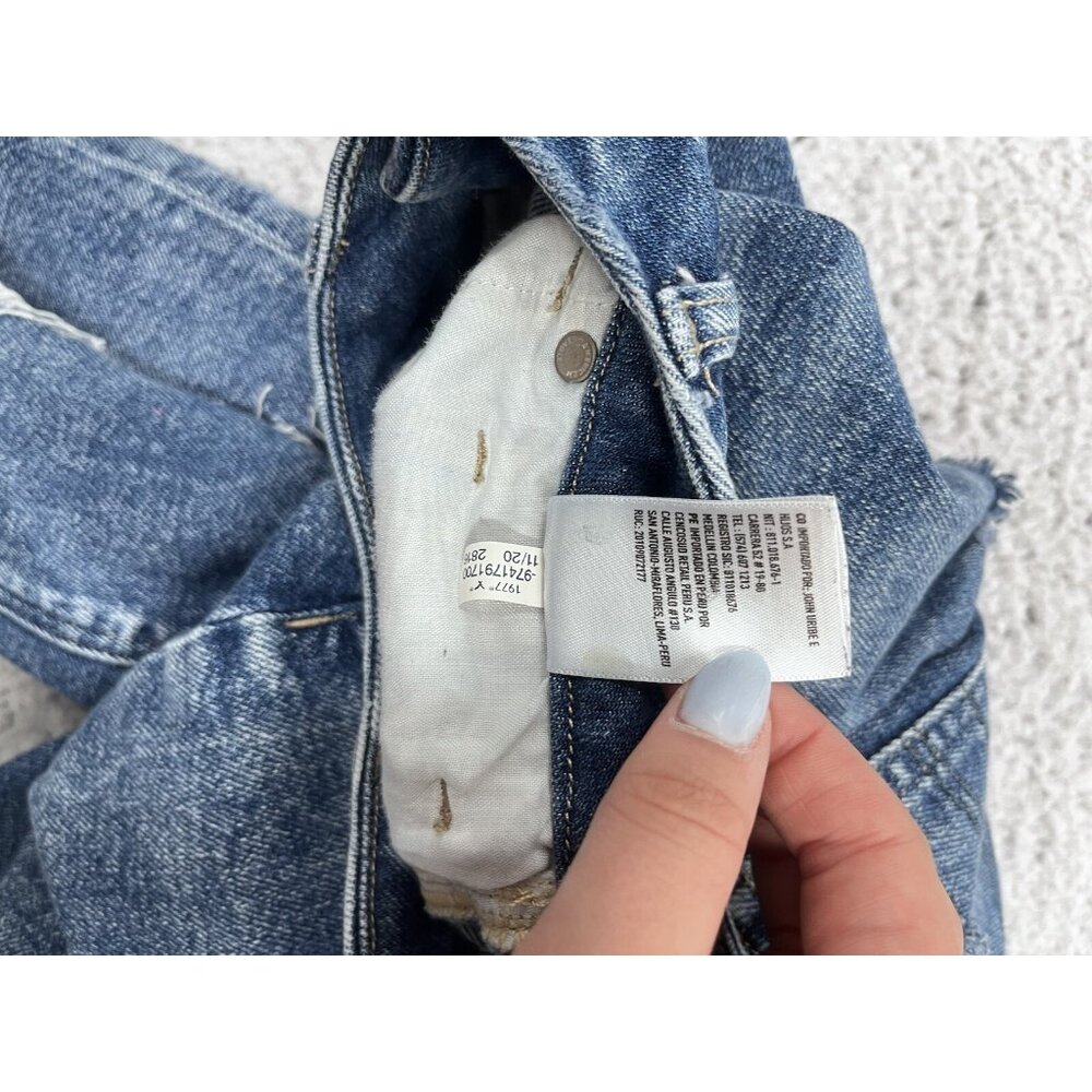 American Eagle Jeans Womens 4 Blue Medium Acid Wash Distressed Mom Jean - Picture 8 of 10